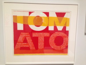 "the juiciest tomato of all, 1964" by Corita Kent at the Harvard Museums of Art. Photo by Mariya Manzhos.