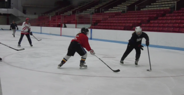 BU hockey scrimmage class