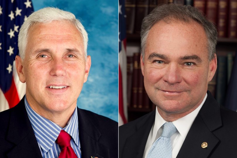 Vice presidential nominees Mike Pence and Tim Kaine