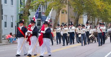 Marching bands took part on the Columbus Day Parade in East Boston, on Sunday Oct. 7. Photo by Flaviana Sandoval / BU News Service