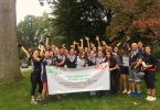 Cyclists carry CYCLING4GAZA banner near Auburndale, Massachusetts ahead of starting their four-day-ride to New York City on Thursday, Oct. 4, 2018. Photo courtesy of CYCLING4GAZA.