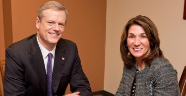 From left to right, Gov. Charles Baker and Lt. Governor Karyn Polito (R) have been Massachusetts' governor and lieutenant governor since 2015. Photo courtesy of Charlie Baker's campaign.